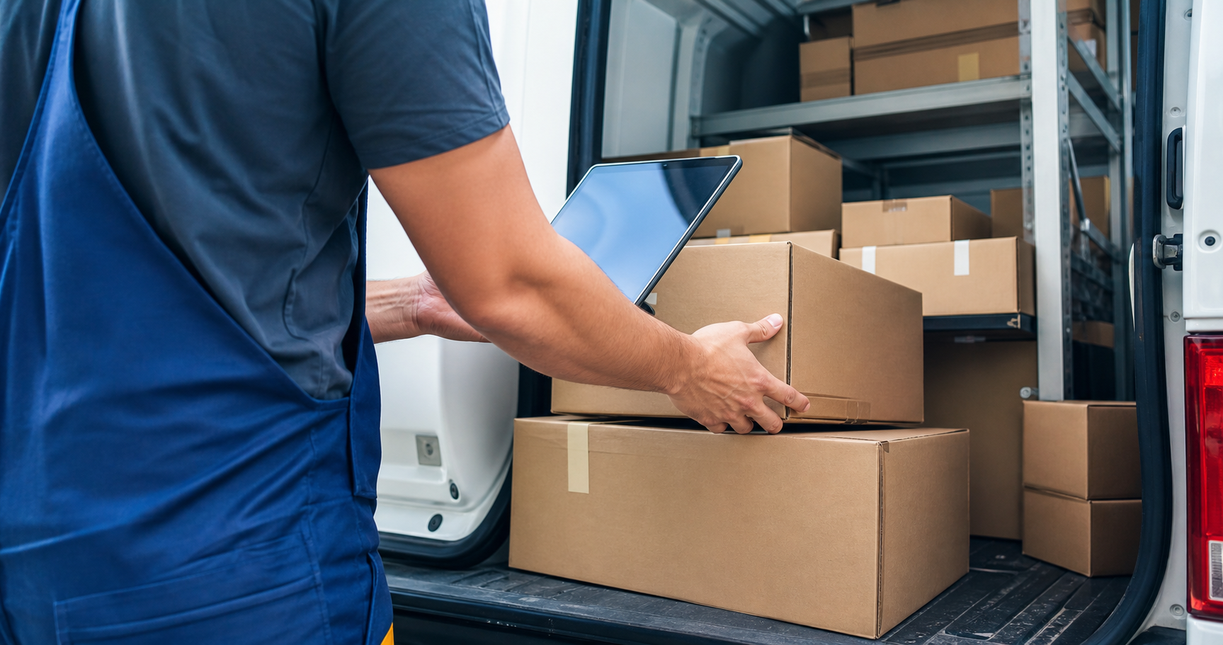 Delivery support with packages inside a cargo van