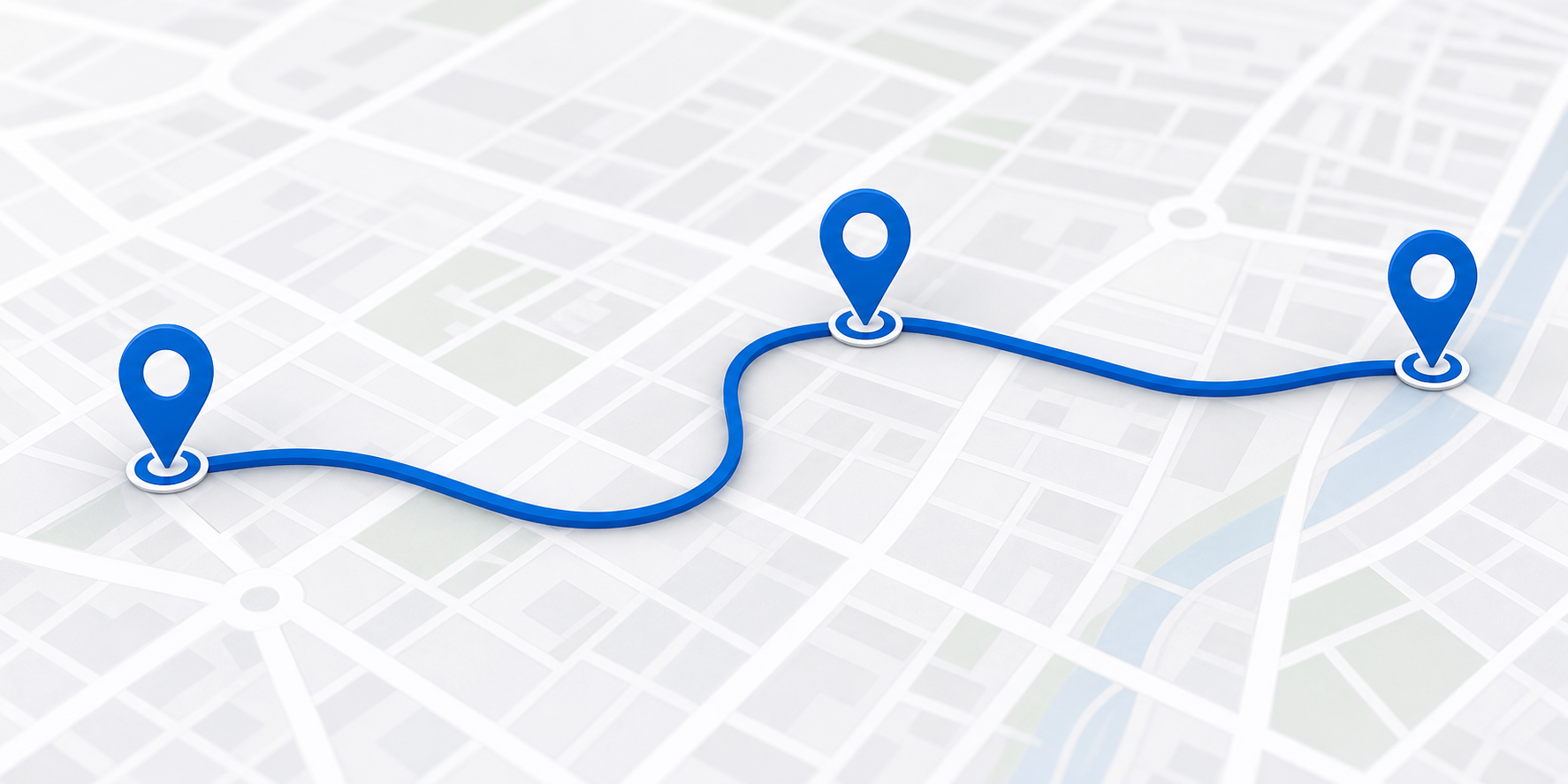 Route map with delivery location pins